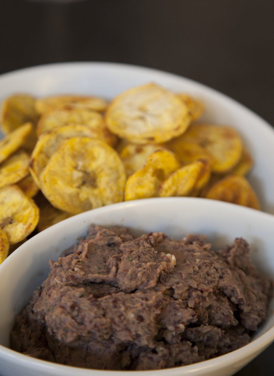 Plantains with Black Bean Dip