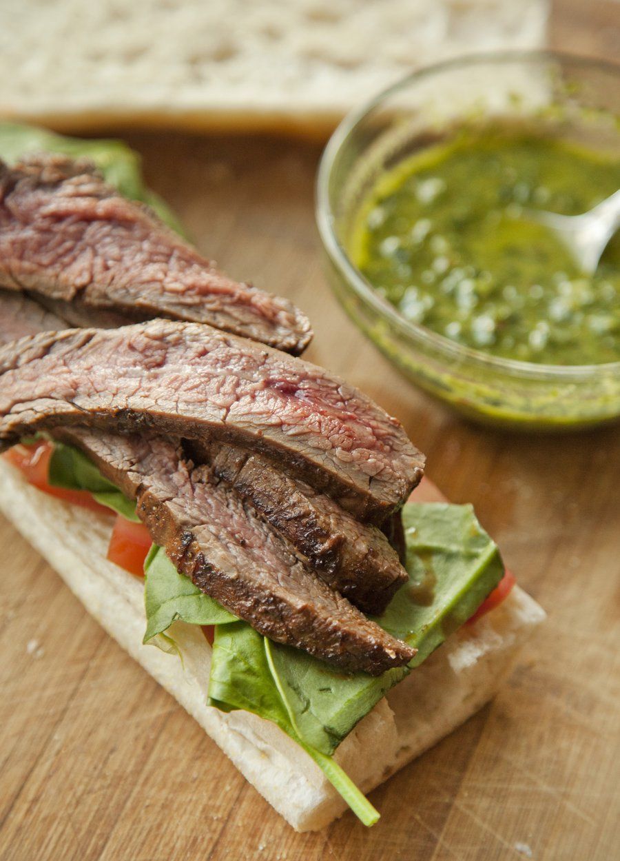 Grilled Marinated Flank Sandwiches