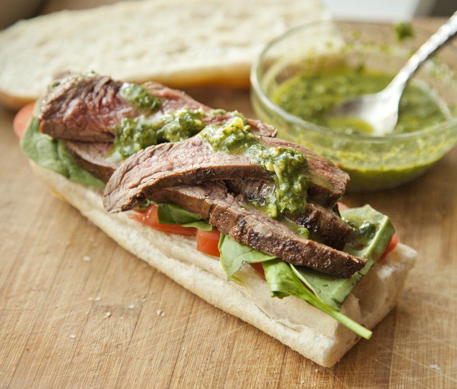 Grilled Flank Steak with Chimichurri Sauce