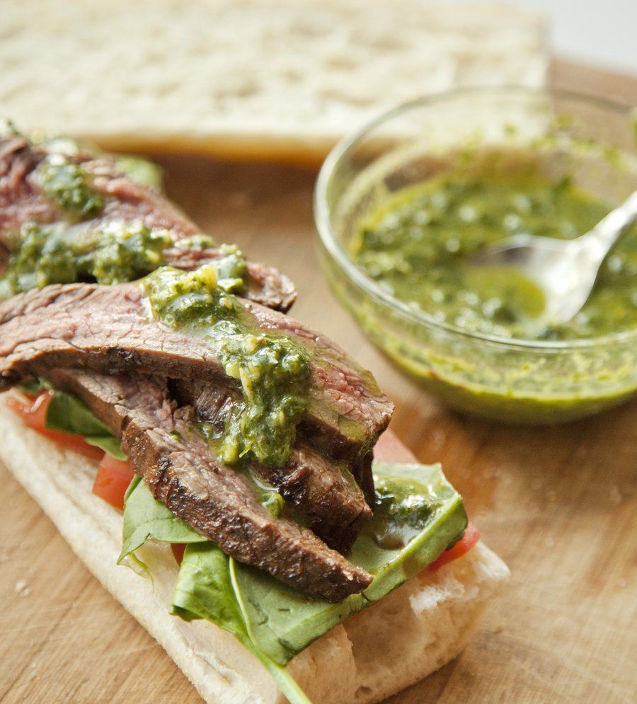 Grilled Flank Steak with Chimichurri Sauce