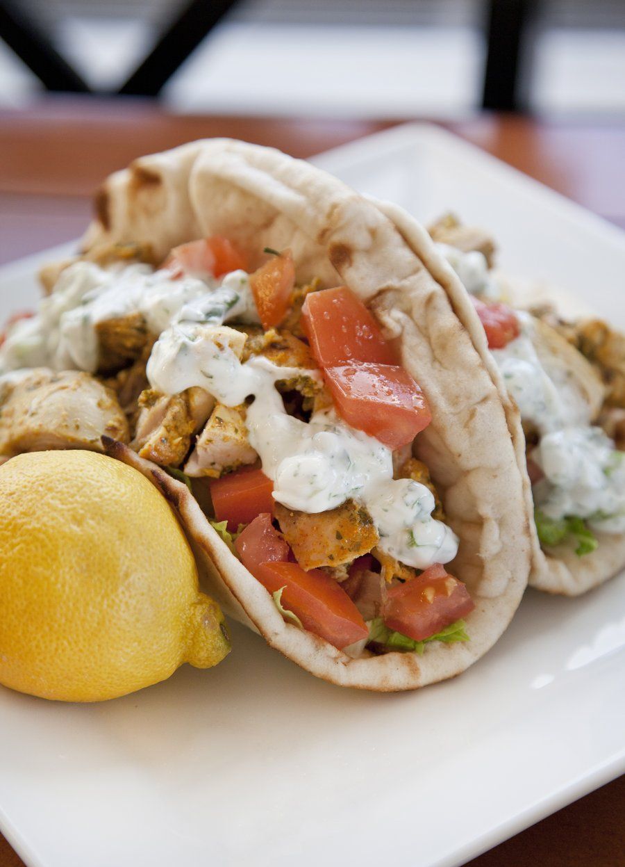 Harissa Chicken Pitas with Tzatziki Sauce