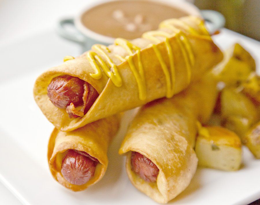 deep fried bacon wrapped hot dogs