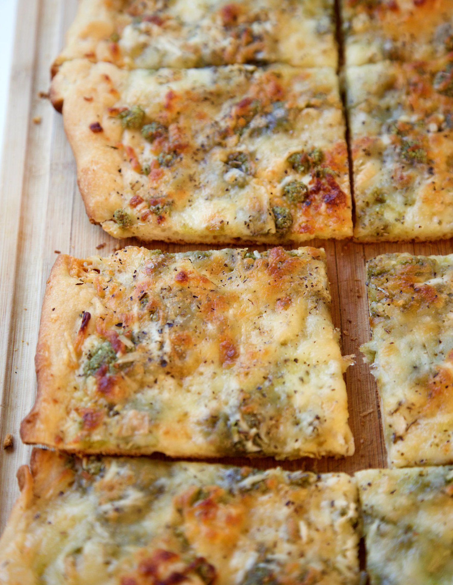 Basil Pesto Pizza with 3 Cheeses