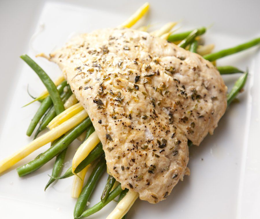 Lemon Sage Chicken Paillard with Haricot Vert