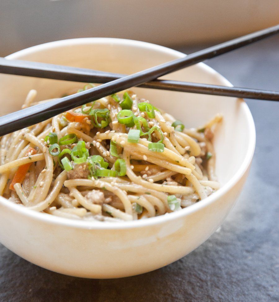 Chinese Peanut Noodles with Pork