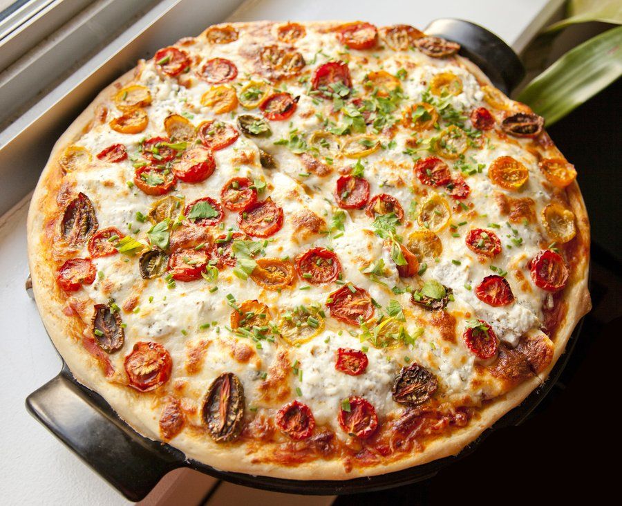 Roasted Heirloom Tomato Pizza