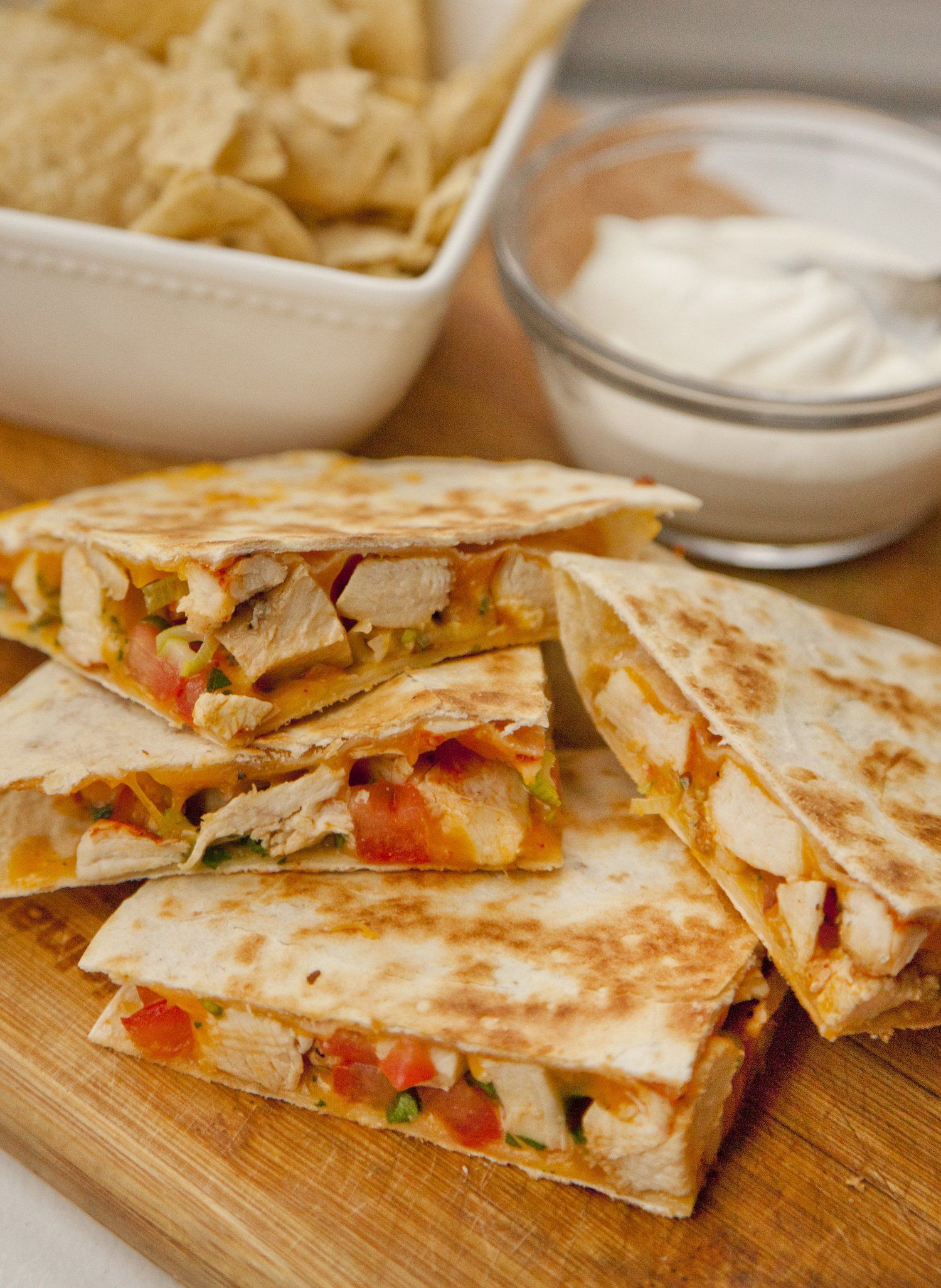 Chicken and Cheese Quesadillas