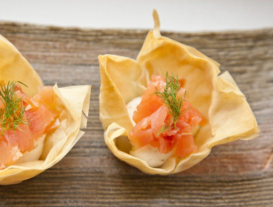 Herbed Goat Cheese and Smoked Salmon Phyllo Cups