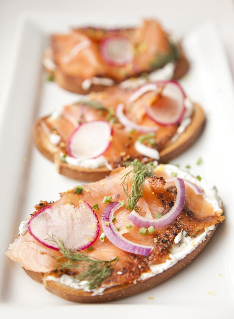 Smoked Salmon On Rye with Lemon Crema