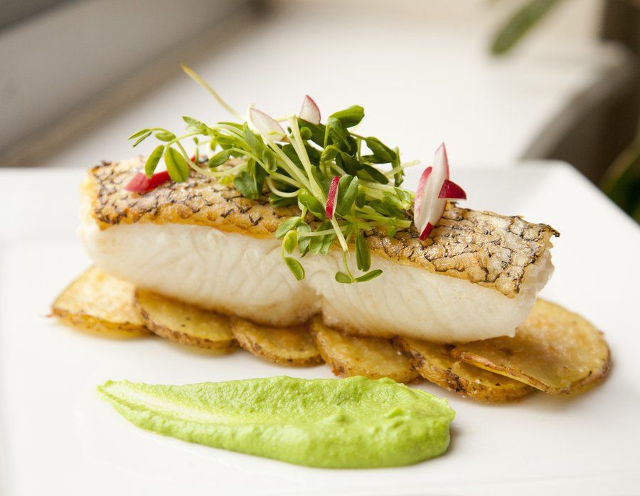 Chilean Sea Bass With A Basil Pea Puree