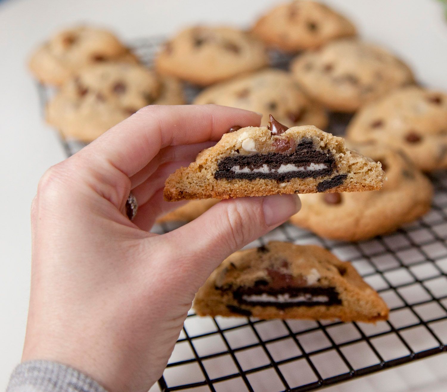 Oreo Stuffed Chocolate Chip Cookies