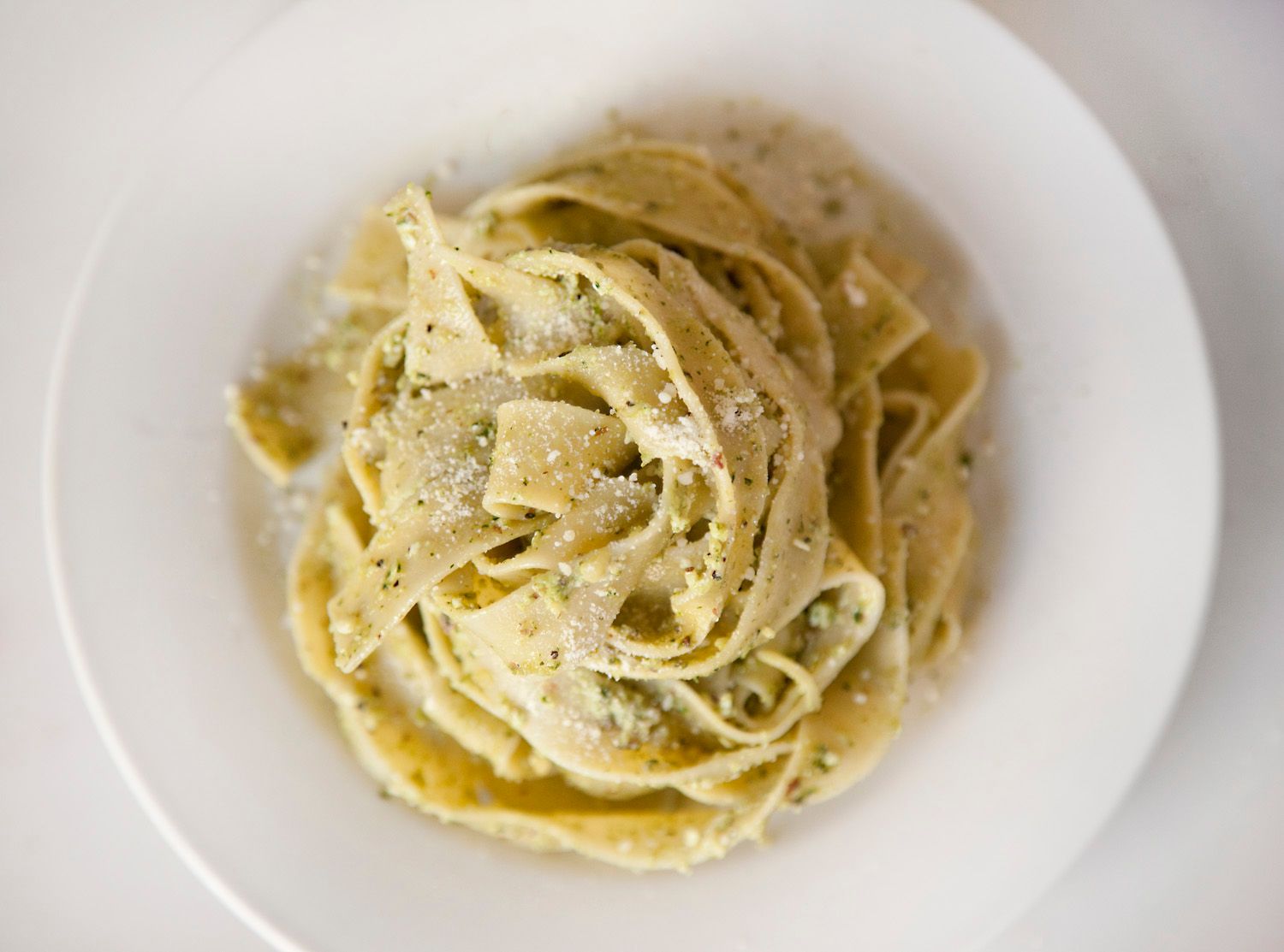 Pappardelle with Basil Pesto, Ricotta & Burrata